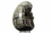 Septarian Dragon Egg Geode - Sparkly Black Crystals #356150-1